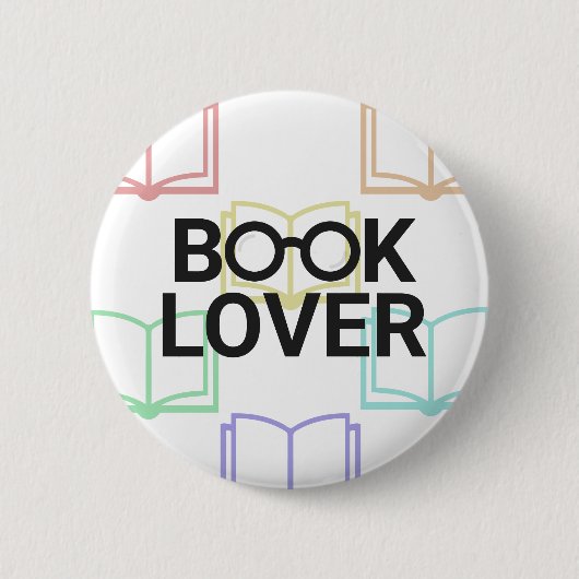 Knop van de boekenliefhebber ronde button 5,7 cm (Voorkant)