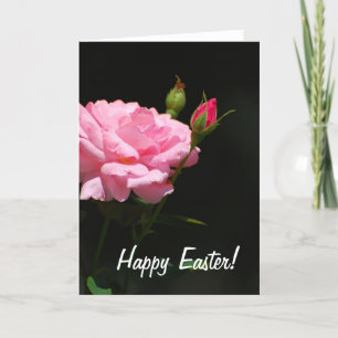 Knop van een roos, Happy Easter! Feestdagen Kaart