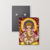Knop van Heer Ganesha Button (Voorkant / Achterkant)
