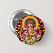Knop van Heer Ganesha Ronde Button 5,7 Cm (Voorkant /achterkant)