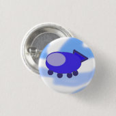 Knop van het Flying Blue-ruimteschip Ronde Button 3,2 Cm (Voorkant /achterkant)