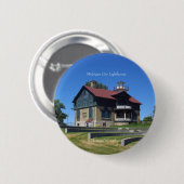 Knop van Michigan City Lighthouse Ronde Button 5,7 Cm (Voorkant /achterkant)