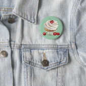 Knop vanilla cherry cupcake badge ronde button 5,7 cm (In situ)