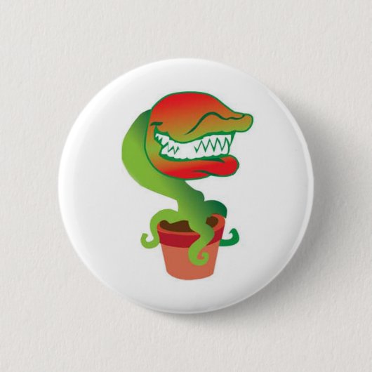 Knop Venus Flytrap-Cartoon Ronde Button 5,7 Cm (Voorkant)
