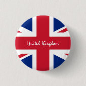 Knop Verenigd Koninkrijk, patriottische Britse vla Ronde Button 3,2 Cm (Voorkant)