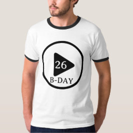 Knop Verjaardag afspelen T-shirt