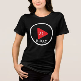 Knop Verjaardag afspelen Tri-Blend Shirt