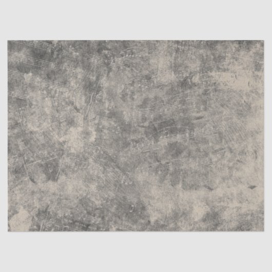 Knop Veronderd vel Muziek Zwart Beige Decoupage Tissuepapier (Voorkant)