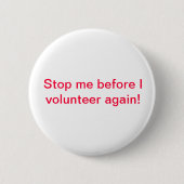 knop Volunteer Ronde Button 5,7 Cm (Voorkant)