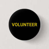 Knop Volunteer zwart-gele, elegante speld Ronde Button 3,2 Cm (Voorkant)