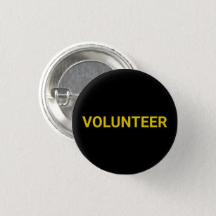 Knop Volunteer zwart-gele, elegante speld Ronde Button 3,2 Cm