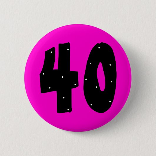 knop voor 40 jaar ronde button 5,7 cm (Voorkant)