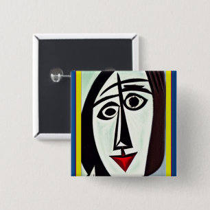 Knop voor abstracte kunst vierkante button 5,1 cm