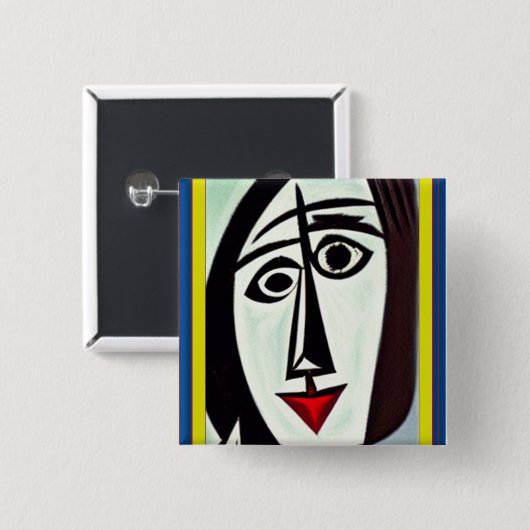 Knop voor abstracte kunst vierkante button 5,1 cm (Voorkant /achterkant)