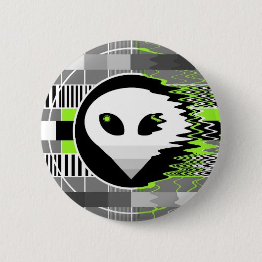 Knop voor Alien TV Round Ronde Button 5,7 Cm (Voorkant)