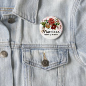 Knop voor bindpartij Roos floral Ronde Button 5,7 Cm (In situ)