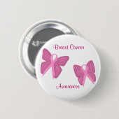 Knop voor borstkankervlinders ronde button 5,7 cm (Voorkant /achterkant)