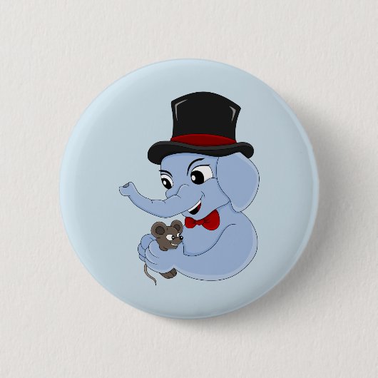 Knop voor cartoon van de acute olifant ronde button 5,7 cm (Voorkant)