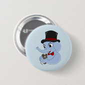 Knop voor cartoon van de acute olifant ronde button 5,7 cm (Voorkant /achterkant)