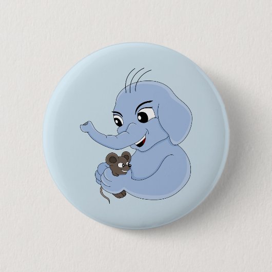 Knop voor cartoon van de acute olifant ronde button 5,7 cm (Voorkant)