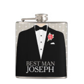 Knop voor de beste man, tuxedo red rose, heupkolf heupfles (Voorkant)