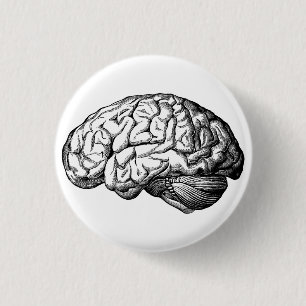 Knop voor de menselijke hersenspoeling ronde button 3,2 cm