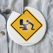 Knop voor gele hangerwaarschuwing ronde button 6,0 cm (In situ)