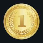 Knop voor gouden medaille, eerste plaats magneet<br><div class="desc">Elegant champion 1 st-place winnaar gouden medaille/1st Place Award ontwerp dat een geweldige prijs voor uitmuntendheid of prestatie uitreikt.</div>