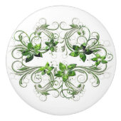 Knop voor groen-Floral-keramisch kabinet (Voorkant)