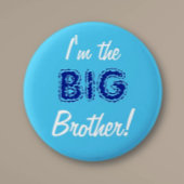 Knop voor grote broer/pinknop ronde button 5,7 cm