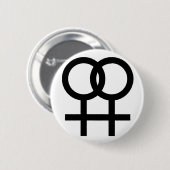 Knop voor het Lesbische symbool - wit Ronde Button 5,7 Cm (Voorkant /achterkant)