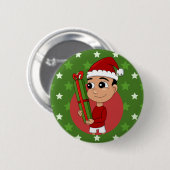 Knop voor kerstjongen cartoon ronde button 5,7 cm (Voorkant /achterkant)