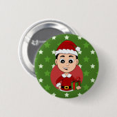 Knop voor kerstjongen cartoon ronde button 5,7 cm (Voorkant /achterkant)