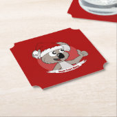 Knop voor kerstkoala-cartoon kartonnen onderzetters (Gekanteld)