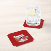 Knop voor kerstkoala-cartoon kartonnen onderzetters (Insitu)