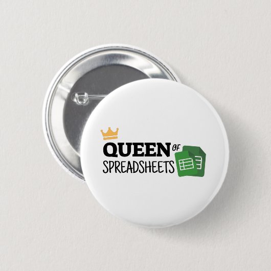 Knop voor koningin van spreadsheets ronde button 5,7 cm (Voorkant /achterkant)
