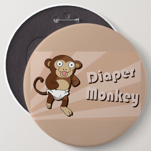 Knop voor luidere aap ronde button 6,0 cm (Voorkant /achterkant)