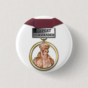 Knop voor medaille van de deskundige bevelhebber ronde button 3,2 cm