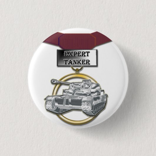 Knop voor medaille van expert Tanker Ronde Button 3,2 Cm (Voorkant)