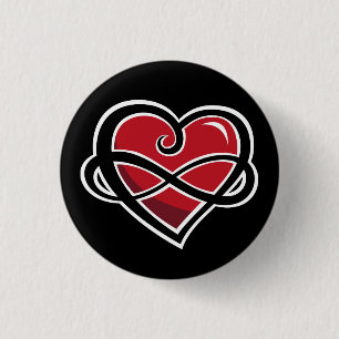 Knop voor oneindige liefde ronde button 3,2 cm