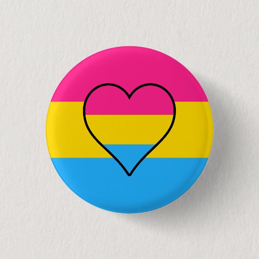Knop voor pansexualiteitsvlag ronde button 3,2 cm (Voorkant)