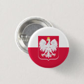Knop voor patriottisch Polen, Pools vlagtransport/ Ronde Button 3,2 Cm (Voorkant /achterkant)