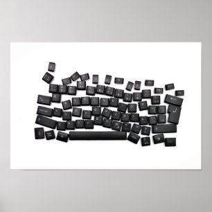 knop voor schrijfletters van dyslexia-toetsenbordc poster