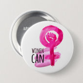Knop voor solidariteit van vrouwen ronde button 7,6 cm (Voorkant /achterkant)