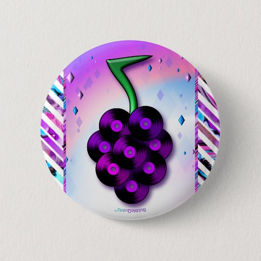 Knop voor vinylrecorddruiven ronde button 5,7 cm (Voorkant)