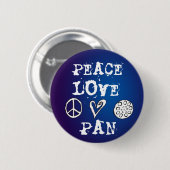 Knop voor vrede, liefde en pannen ronde button 5,7 cm (Voorkant /achterkant)