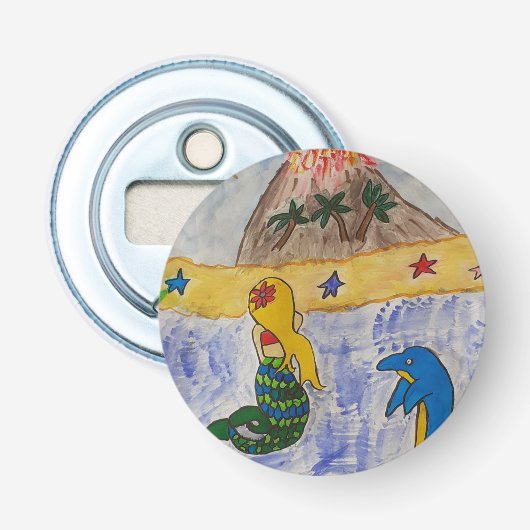 Knop voor Zeemeermin Button Flesopener (Voorkant)