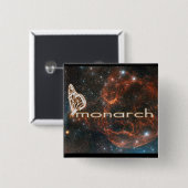 Knop voor zwart-wit vierkante button 5,1 cm (Voorkant /achterkant)