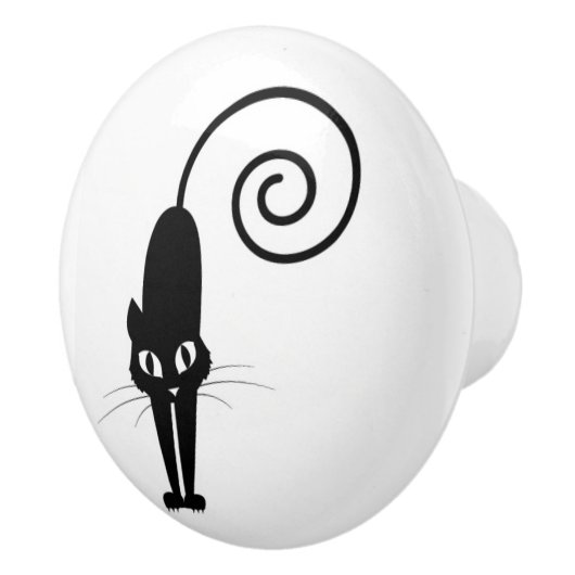 Knop voor zwarte kat keramische lade (Rechts)