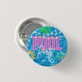 Knop voor zwembadfeestje ronde button 3,2 cm